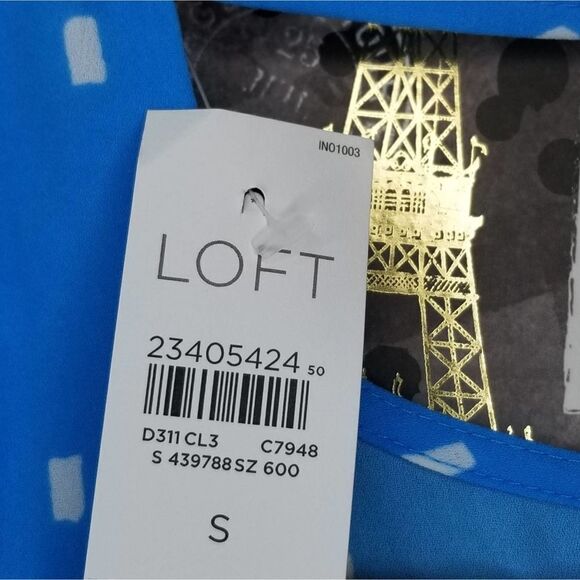 LOFT Ruffle Flutter Sleeve Cut Out Back Blouse - Picture 4 of 7